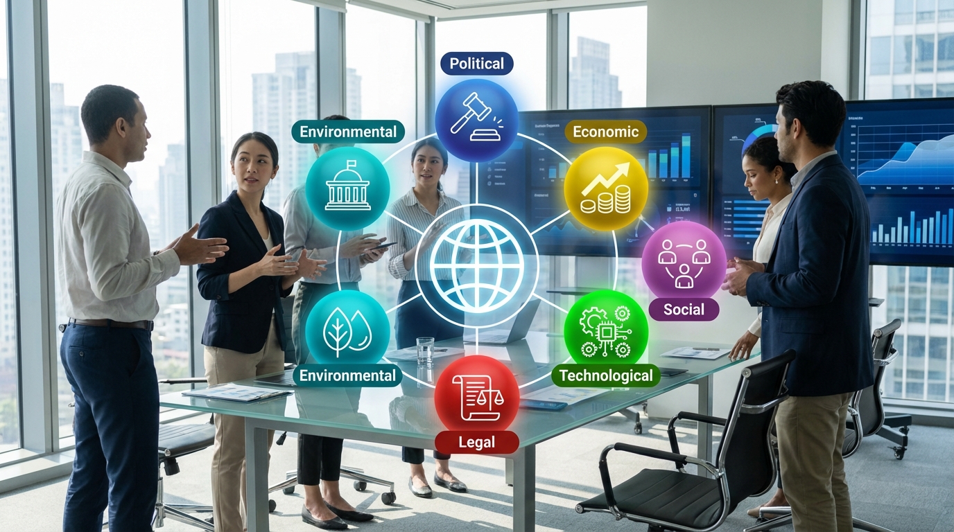 lær om pestle-modellen og dens vigtige rolle i virksomhedsanalyse for bedre at forstå eksterne faktorer, der påvirker din forretning.