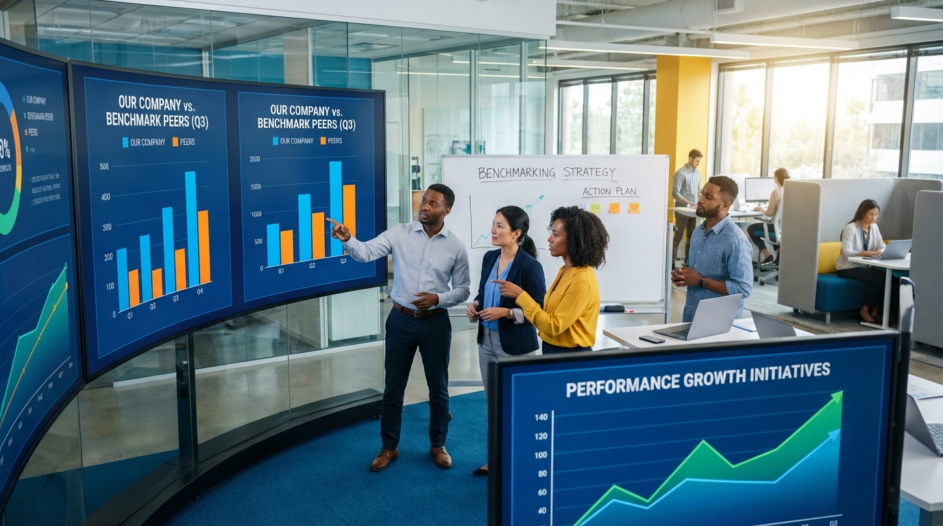 lær, hvordan du effektivt bruger benchmarking for at optimere og forbedre din virksomheds præstationer.