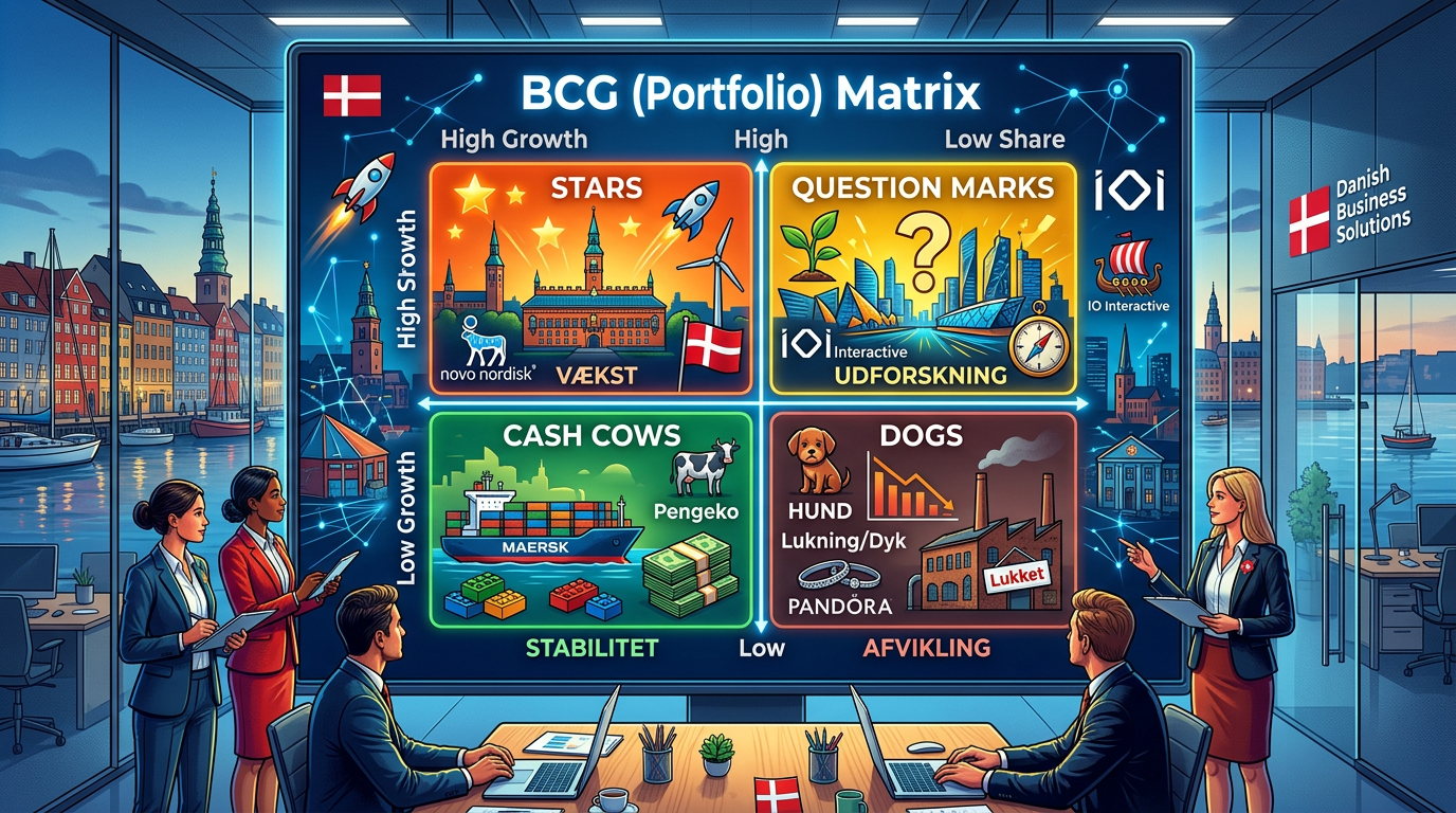 lær om bostonmodellen, dens grundlæggende principper og praktiske anvendelser inden for forretningsstrategi og analyse.