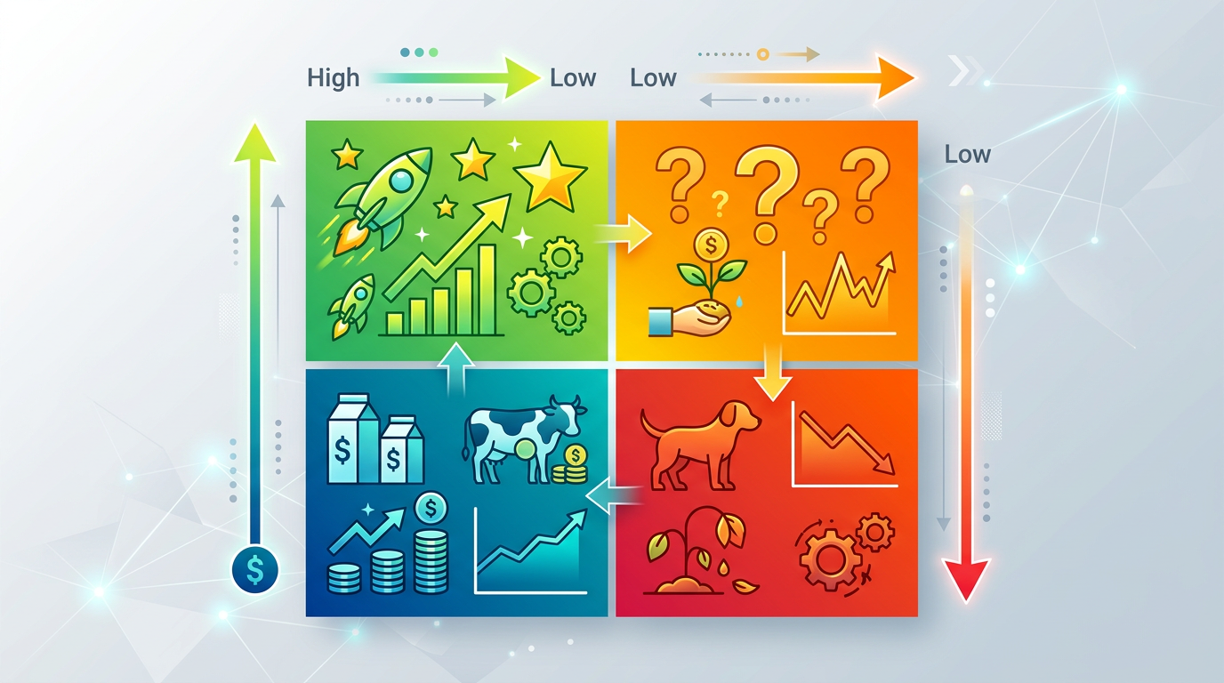 få en grundig forståelse af bostonmodellen og opdag dens anvendelser inden for erhvervsstrategi og markedsanalyse.