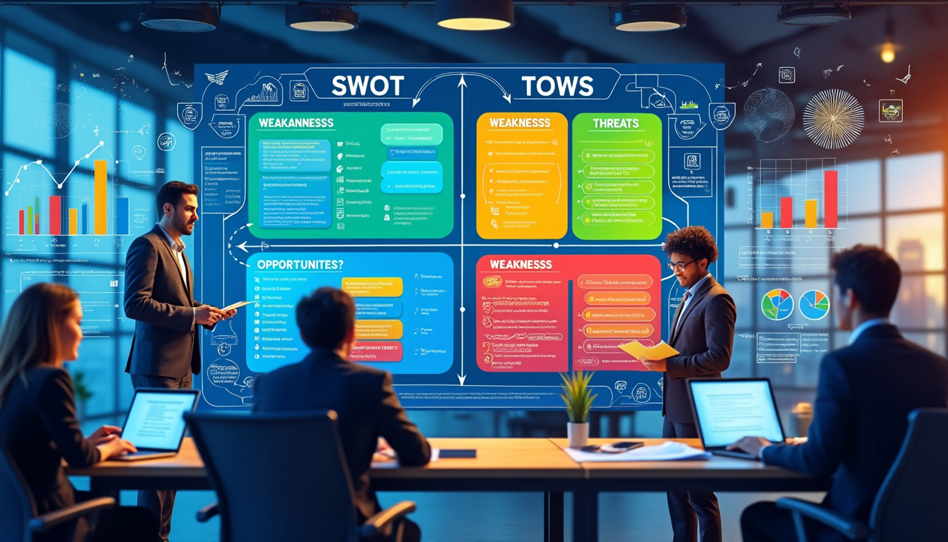 lær hvordan swot og tows-analyser bruges effektivt i forretningsstrategi for at identificere styrker, svagheder, muligheder og trusler og træffe bedre beslutninger.