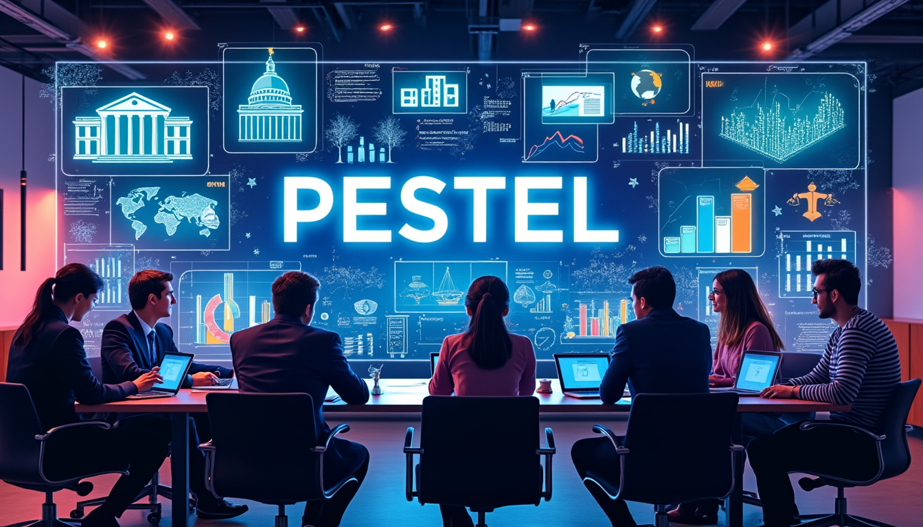 eksempel på pestel-analyse og hvordan den anvendes i praksis for at forstå eksterne faktorer, der påvirker virksomhedsstrategier og beslutningstagning.